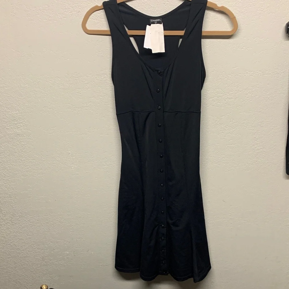 CHANEL Black Sleeveless Mini Dress Size 42 - Picture 1 of 4